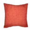 20" Orange Check Throw Pillow With Embroidery