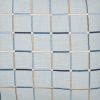 20" Light Blue Check Cotton Blend Throw Pillow With Embroidery