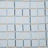 24" Light Blue Check Cotton Blend Throw Pillow  With Embroidery