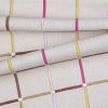 24" White Check Cotton Blend Throw Pillow With Embroidery
