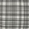 24" White and Black Check Cotton Blend Throw Pillow With Embroidery