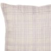 20" Ivory Check Cotton Blend Throw Pillow With Embroidery