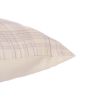 20" Ivory Check Cotton Blend Throw Pillow With Embroidery