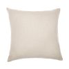 20" Ivory Check Cotton Blend Throw Pillow With Embroidery