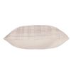 20" Ivory Check Cotton Blend Throw Pillow With Embroidery