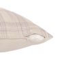 24" Ivory Check Cotton Blend Throw Pillow With Embroidery