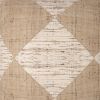 24" Brown and Beige Diamond Silk Throw Pillow With Embroidery