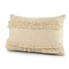 14" X 20" Cream Cotton Throw Pillow With Texture