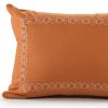 14" X 20" Orange Geometric Cotton Lumbar Throw Pillow