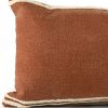 16" X 24" Cinnamon And Natural Striped Cotton Lumbar Throw Pillow With Texture