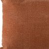 16" X 24" Cinnamon And Natural Striped Cotton Lumbar Throw Pillow With Texture