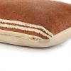 16" X 24" Cinnamon And Natural Striped Cotton Lumbar Throw Pillow With Texture
