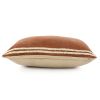 16" X 24" Cinnamon And Natural Striped Cotton Lumbar Throw Pillow With Texture