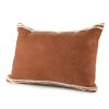 16" X 24" Cinnamon And Natural Striped Cotton Lumbar Throw Pillow With Texture