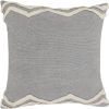 16" X 24" Gray Chevron Cotton Lumbar Throw Pillow