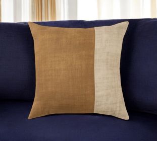 20" Natural Patchwork Cotton Throw Pillow
