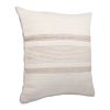 20" White and Natural Striped Throw Pillow