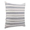 20" Navy and White Striped Throw Pillow With Ruffle