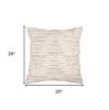 20" White and Natural Geometric Throw Pillow