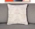 20" White and Natural Geometric Throw Pillow