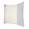 22" Blue Striped Cotton Throw Pillow