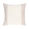 22" Beige and Ivory Striped Cotton Throw Pillow