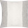 22" Gray and Ivory Striped Cotton Throw Pillow