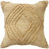 22" X 22" Brown Jute Diamond Throw Pillow