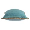 Set of Two 20" Turquoise Cotton And Jute Throw Pillows with Texture