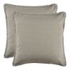 Set of Two Light Gray Cotton Throw Pillow