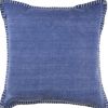 Set of Two Blue Cotton Throw Pillow