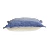 Set of Two Blue Cotton Throw Pillow