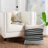 Set of Two Black and White Striped Cotton Throw Pillows