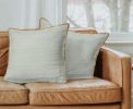 Set of Two Gray Cotton Throw Pillow