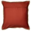 Set of Two 20" Red Cotton And Jute Throw Pillows with Texture