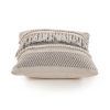 Set of Two Beige Striped Cotton Throw Pillow With Fringe