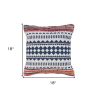 Set of Two Blue Geometric Cotton Throw Pillow