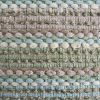 Set of Two 18" Beige Blue and Green Striped Cotton Blend Throw Pillows