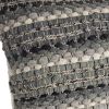 Set of Two 18" Black Gray and Ivory Striped Cotton Blend Throw Pillows with Texture