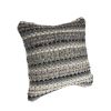 Set of Two 18" Black Gray and Ivory Striped Cotton Blend Throw Pillows with Texture