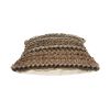 Set of Two 18" Brown and Dark Green Striped Cotton Blend Throw Pillows with Texture