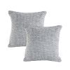 Set of Two Gray and White Geometric Cotton Throw Pillow