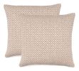 Set of Two Beige Chevron Cotton Throw Pillow