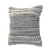 Set of Two 18" Blue And Ivory Cotton Throw Pillows with Texture