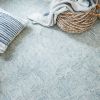 Set of Two 18" Blue And Ivory Cotton Throw Pillows with Texture