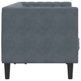 vidaXL Canapea Chesterfield cu pernuțe/2 locuri, verde închis, catifea