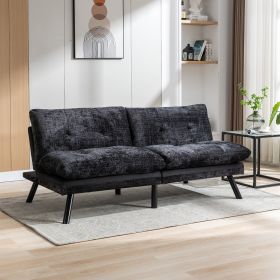 Convertible Sofa Bed Loveseat Futon Bed Breathable Adjustable Lounge Couch with Metal Legs,Futon Sets for Compact Living Space Chenille