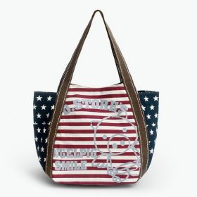 ILEA - [Red Smile Pig] 100% Cotton Eco Canvas Shoulder Tote Bag / Shopper Bag / Multiple Pockets