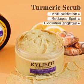 KYLIEFIT Lemon & Turmeric Perfect Combination Body Scrub, Whitening, Moisturizing, Anti Oxidation, Exfoliate,Brighten Skin Tone
