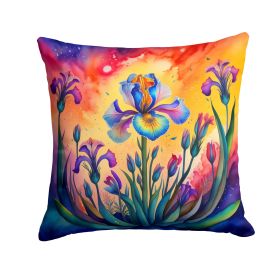 Colorful Iris Throw Pillow Machine Washable, Indoor Outdoor Decorative Pillow for Couch, Bed or Patio, 18Hx18W